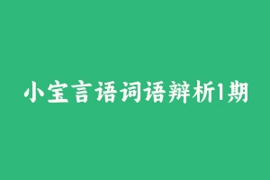 小宝言语词语辩析1期 [1.28 GB] - 2024省考