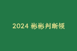 2024 彬彬判断领跑营方法精讲 [4.80 GB] - 2024省考