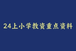 24上小学教资重点资料包 [136.76 MB] - 教师资格证真题资料