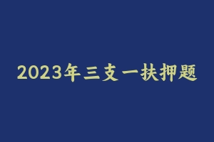 2023年三支一扶押题范文27篇 [16.07 MB] - 事业编考试笔记