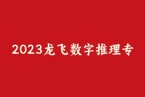 2023龙飞数字推理专项课【全】 [420.16 MB] - 龙飞