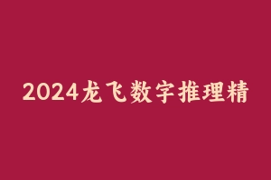 2024龙飞数字推理精品班【全】 [6.88 GB] - 龙飞